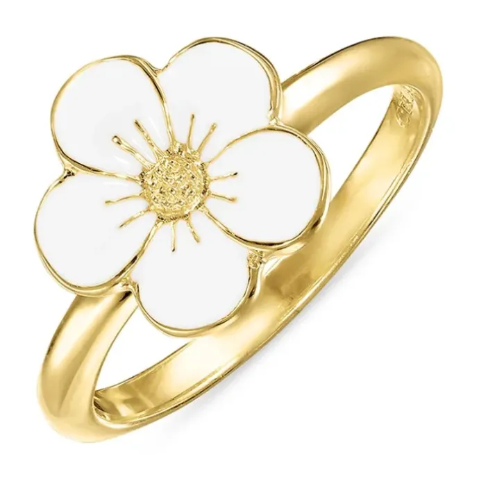 Smørblomst ring i forgyldt sølv