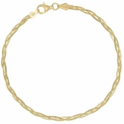 Snoet armbånd i forgyldt sølv x 2,4 mm