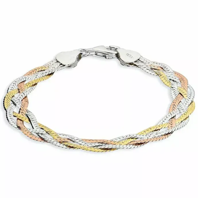 Snoet armbånd i sølv x 7,0 mm