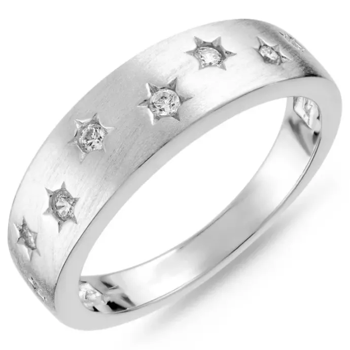 Sol zirkon ring i sølv