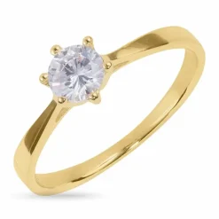 Solitairering i 8 karat guld