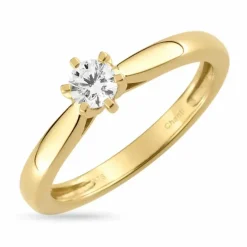 Solitairering i 9 karat guld