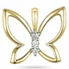 Sommerfugle diamant vedhæng i 9 karat guld 0,04 ct