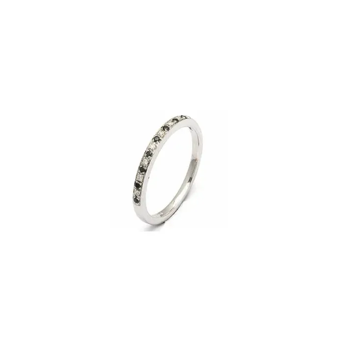 Sort diamant alliancering i 14 karat hvidguld 0,04 ct 0,05 ct