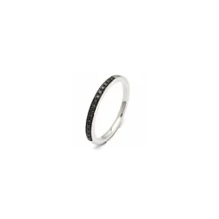 Sort diamant ring i 14 karat hvidguld 0,09 ct