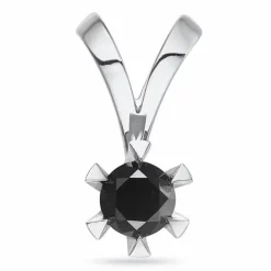 Sort diamant vedhæng i 14 karat hvidguld 0,50 ct