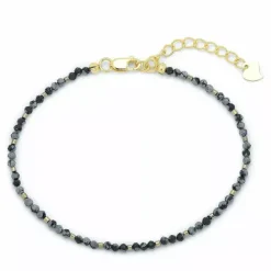 Sten armbånd med obsidian og hematite.