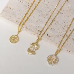 Stjernetegn vægten zirkon vedhæng i 8 karat guld