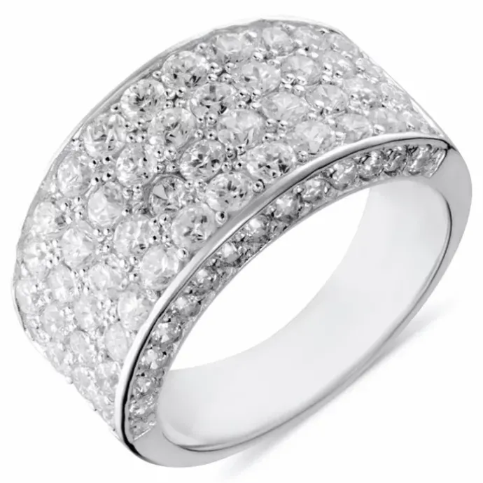 Stor hvid zirkon ring i sølv