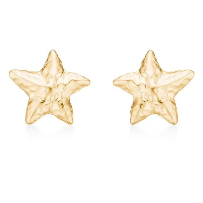 Studio Z Starfish Lustre ørestikker i forgyldt sølv