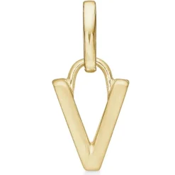 Støvring Design bogstav V vedhæng i forgyldt sølv