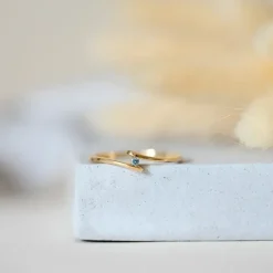 Topas ring i 9 karat guld 0,02 ct