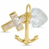 Tro-håb-kærlighed hvid zirkon vedhæng i 9 karat guld
