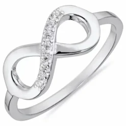Uendelighedstegn zirkon ring i sølv