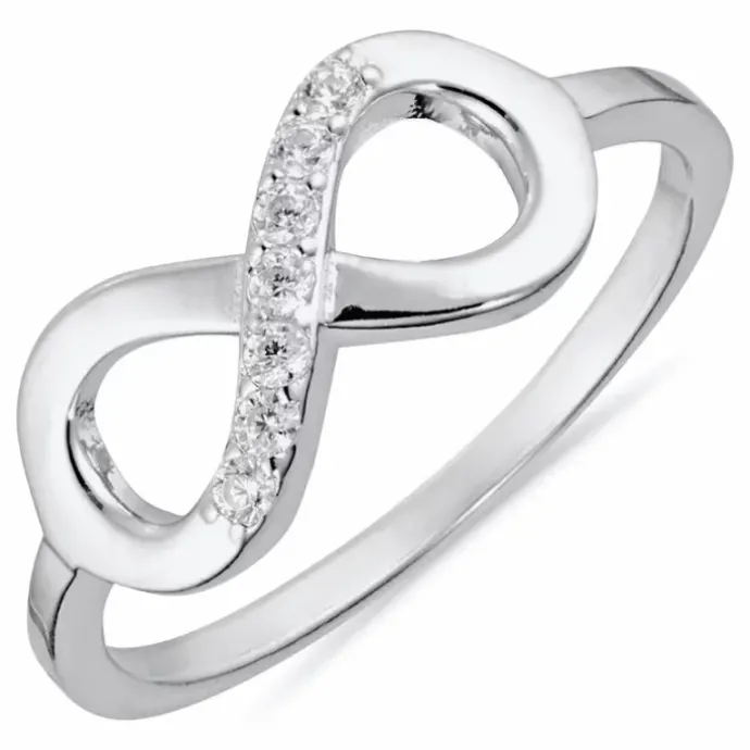 Uendelighedstegn zirkon ring i sølv