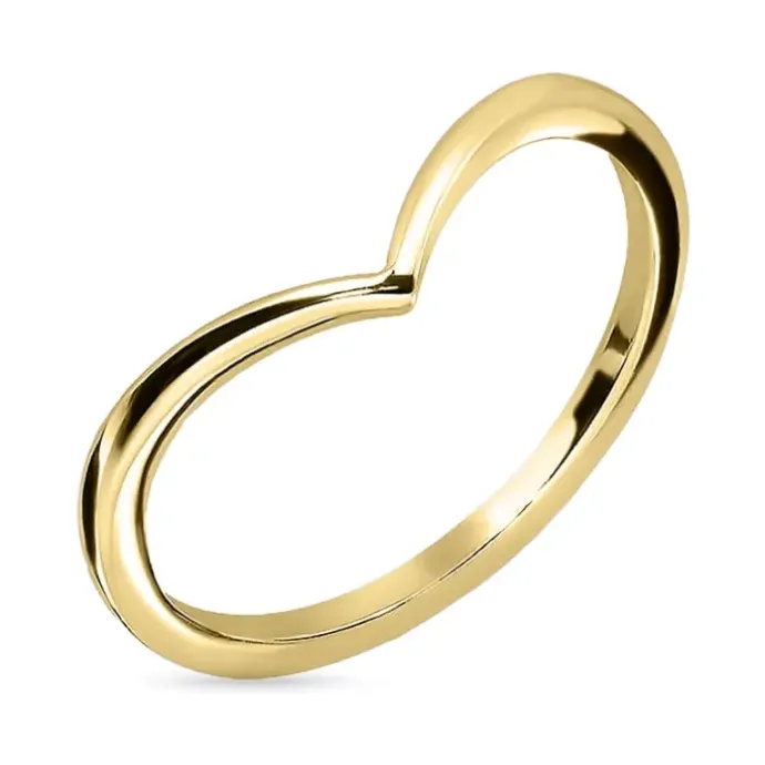 V ring i forgyldt sølv