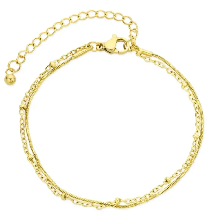 Vandfast armbånd i forgyldt stål 16 cm + 5 cm x 3,0 mm - OCEANA
