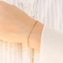 Vandfast armbånd i forgyldt stål 17 cm + 5 cm x 1,7 mm - OCEANA