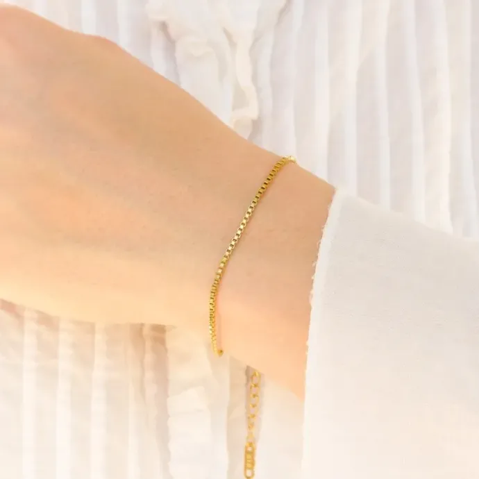 Vandfast armbånd i forgyldt stål 17 cm + 5 cm x 1,7 mm - OCEANA