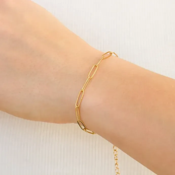 Vandfast armbånd i forgyldt stål 16 cm + 5 cm x 3 mm - OCEANA