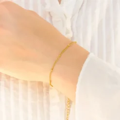 Vandfast armbånd i forgyldt stål 15 cm + 5 cm x 2,2 mm - OCEANA
