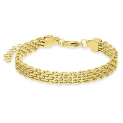 Vandfast armbånd i forgyldt stål 16 cm + 5 cm x 6 mm - OCEANA