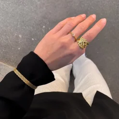 Vandfast armbånd i forgyldt stål 16 cm + 5 cm x 6 mm - OCEANA