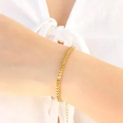 Vandfast armbånd i forgyldt stål 15 cm + 4 cm x 3,0 mm - OCEANA