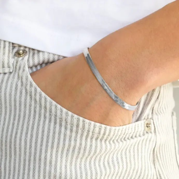 Vandfast armbånd i stål 16 + 5 cm x 4,0 mm - OCEANA