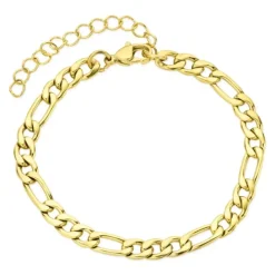 Vandfast Figaroarmbånd i forgyldt stål 16 cm + 5 cm x 5,2 mm - OCEANA