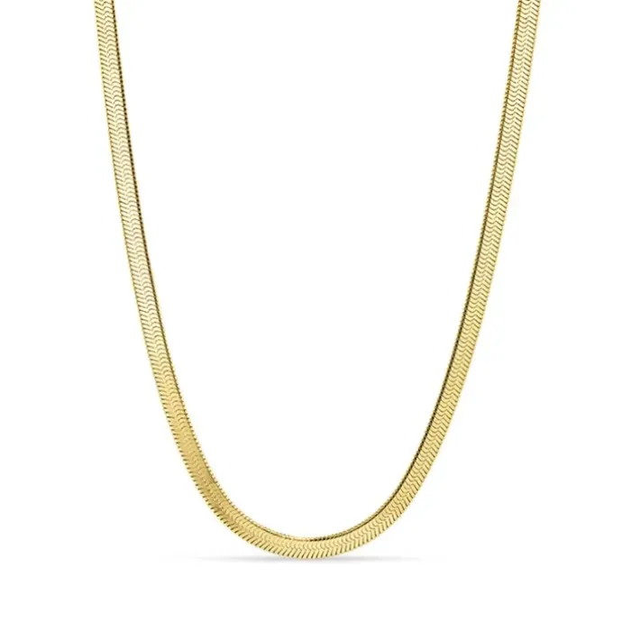 Vandfast halskæde i forgyldt stål 37 + 5 cm x 3,5 mm - OCEANA