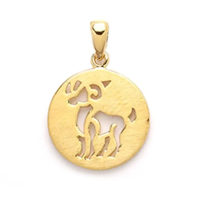 Vædderen vedhæng i forgyldt sølv