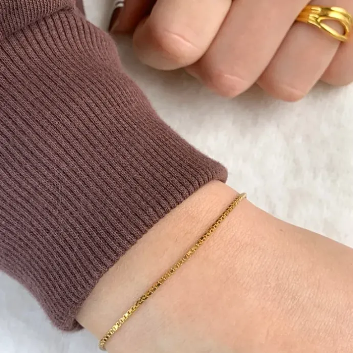 Veneziaarmbånd i forgyldt sølv x 1,3 mm