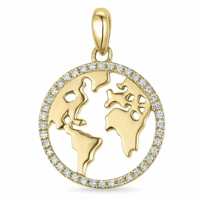 World diamant vedhæng i 14 karat guld 0,088 ct