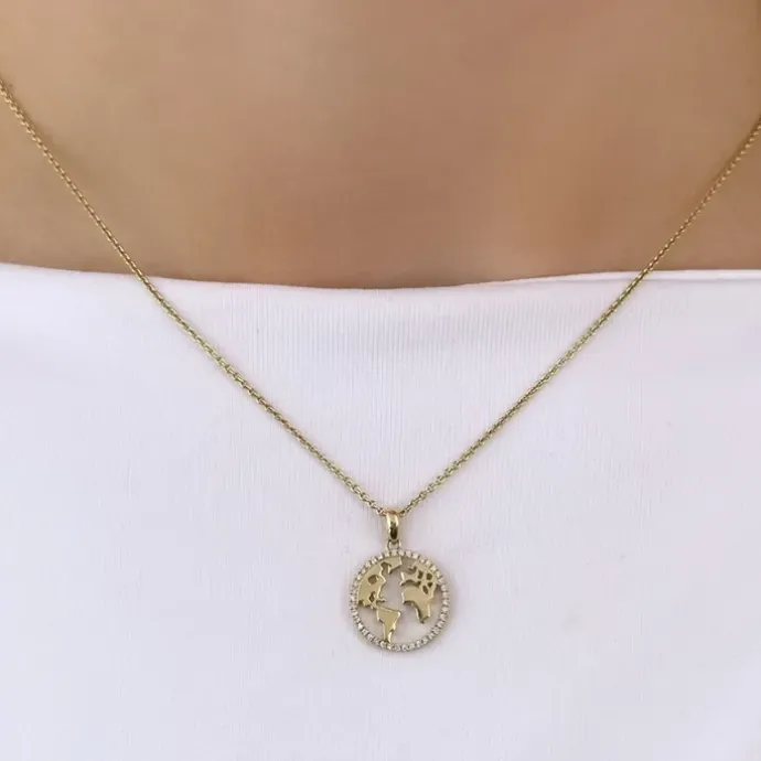 World diamant vedhæng i 14 karat guld 0,088 ct