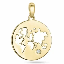 World diamant vedhæng i 14 karat guld 0,01 ct