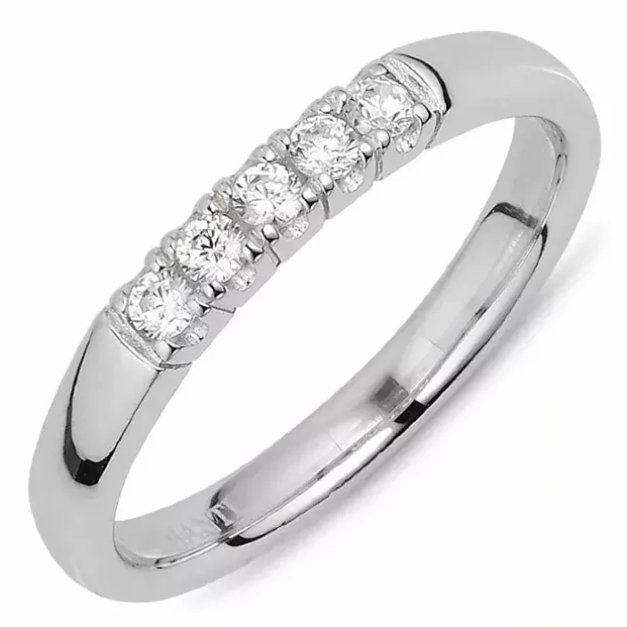 Yndig hvid zirkon ring i sølv