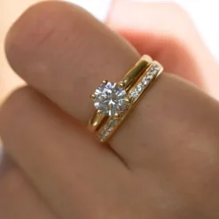 Zirkon forgyldt fingerring i forgyldt sølv
