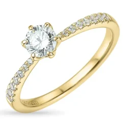 Zirkon guldring i 9 karat guld