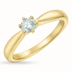 Zirkon guldring i 9 karat guld