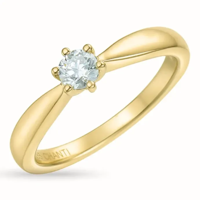 Zirkon guldring i 9 karat guld