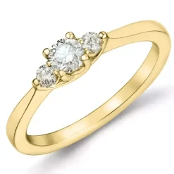 Zirkon guldring i 9 karat guld