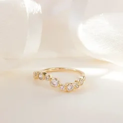 Zirkon guldring i 9 karat guld