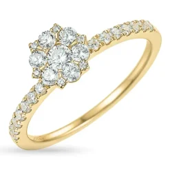 Zirkon guldring i 9 karat guld