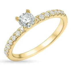 Zirkon guldring i 9 karat guld