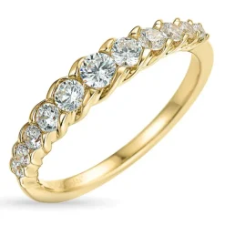 Zirkon guldring i 9 karat guld