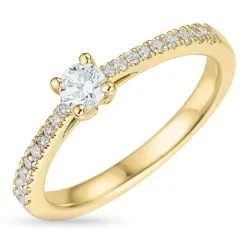 Zirkon guldring i 9 karat guld