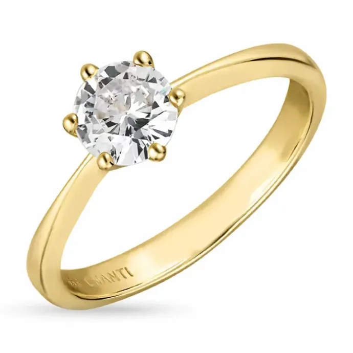 Zirkon ring i 8 karat guld