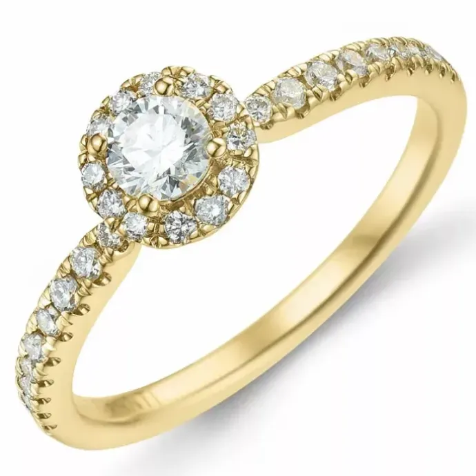 Zirkon ring i 9 karat guld