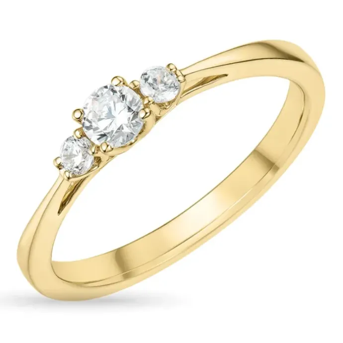 Zirkon ring i 9 karat guld